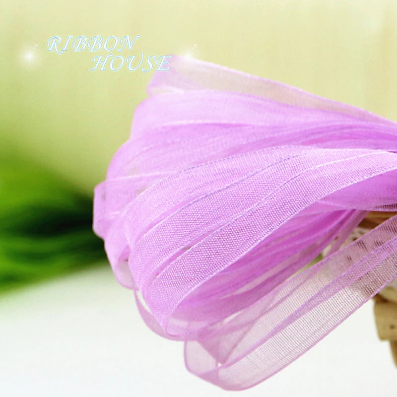 (40 meters/lot) 1/4''(6mm) Organza Ribbon wholesale gift wrapping Christmas ribbons DIY Jewelry Decorative