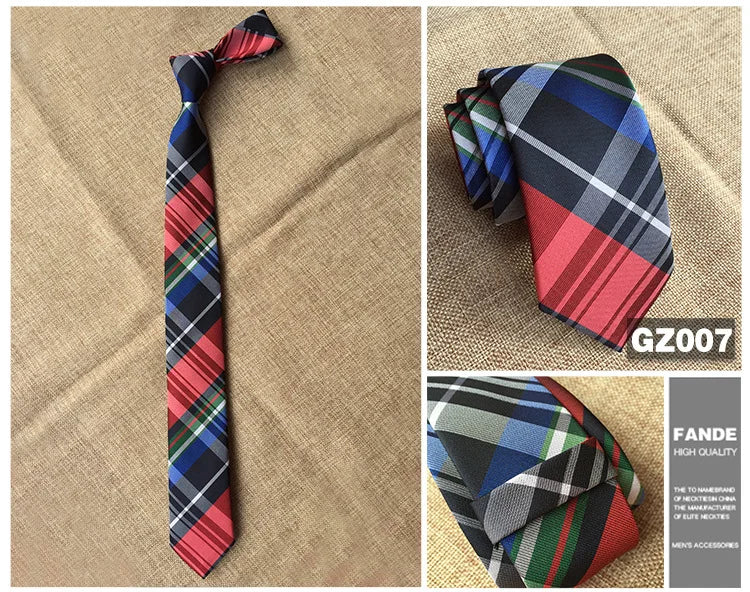 Mans 6cm Skinny Ties Striped Plaid Neckties Fashion Tie Jacquard Classics Business Mens Wedding Party Dress Woven Slim Tie