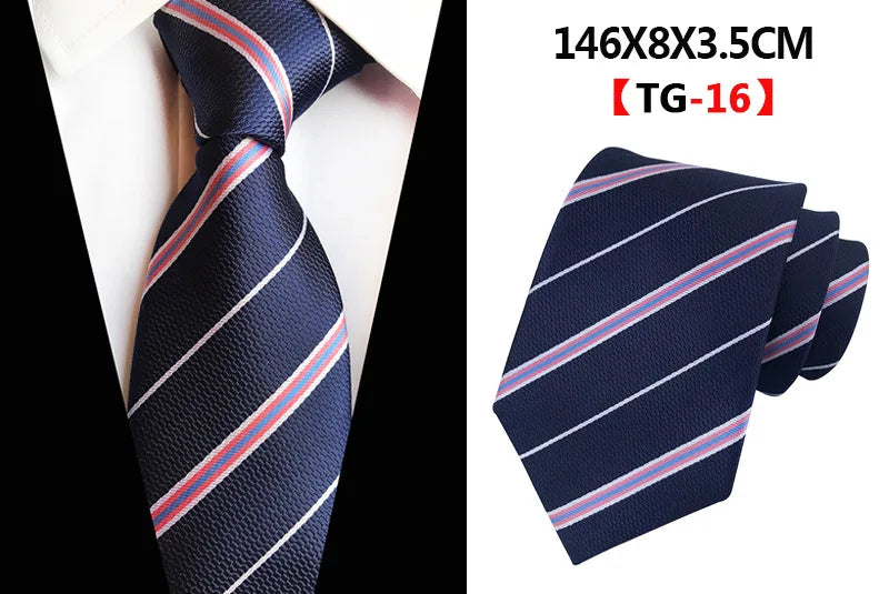 Corbatas de seda tejidas en jacquard con diseño de cachemira a cuadros para hombre, corbatas de 8 cm a rayas para trajes de negocios, bodas y fiestas.