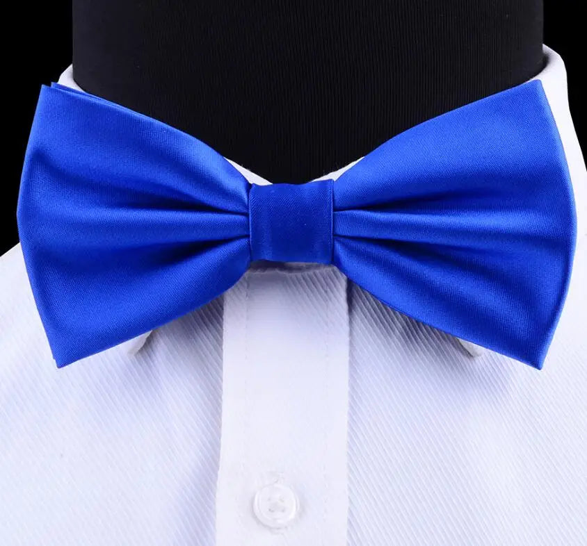 GUSLESON Nœud papillon pré-noué en soie solide pour homme Violet Noir Jaune Nœud papillon double pli Imperméable Mariage Affaires Nœud papillon