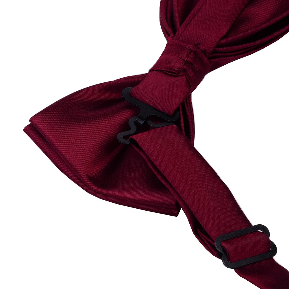 GUSLESON Nœud papillon pré-noué en soie solide pour homme Violet Noir Jaune Nœud papillon double pli Imperméable Mariage Affaires Nœud papillon
