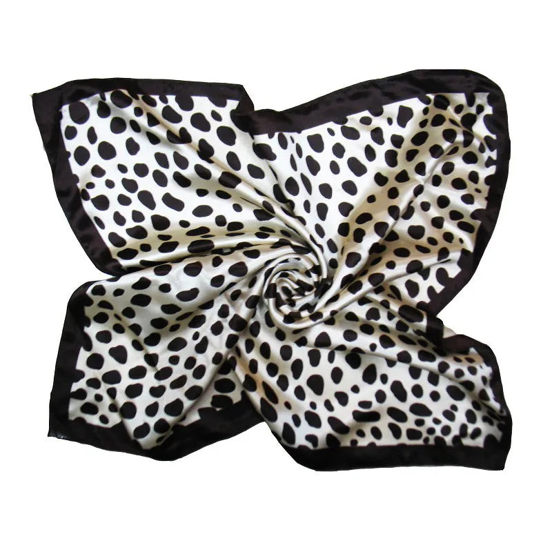 Square Scarf Hair Tie Fashion Korean Print Animal Leopard Business Small Head neck Satin Silk Scarf For Women