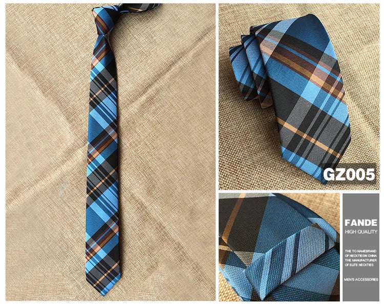Mans 6cm Skinny Ties Striped Plaid Neckties Fashion Tie Jacquard Classics Business Mens Wedding Party Dress Woven Slim Tie