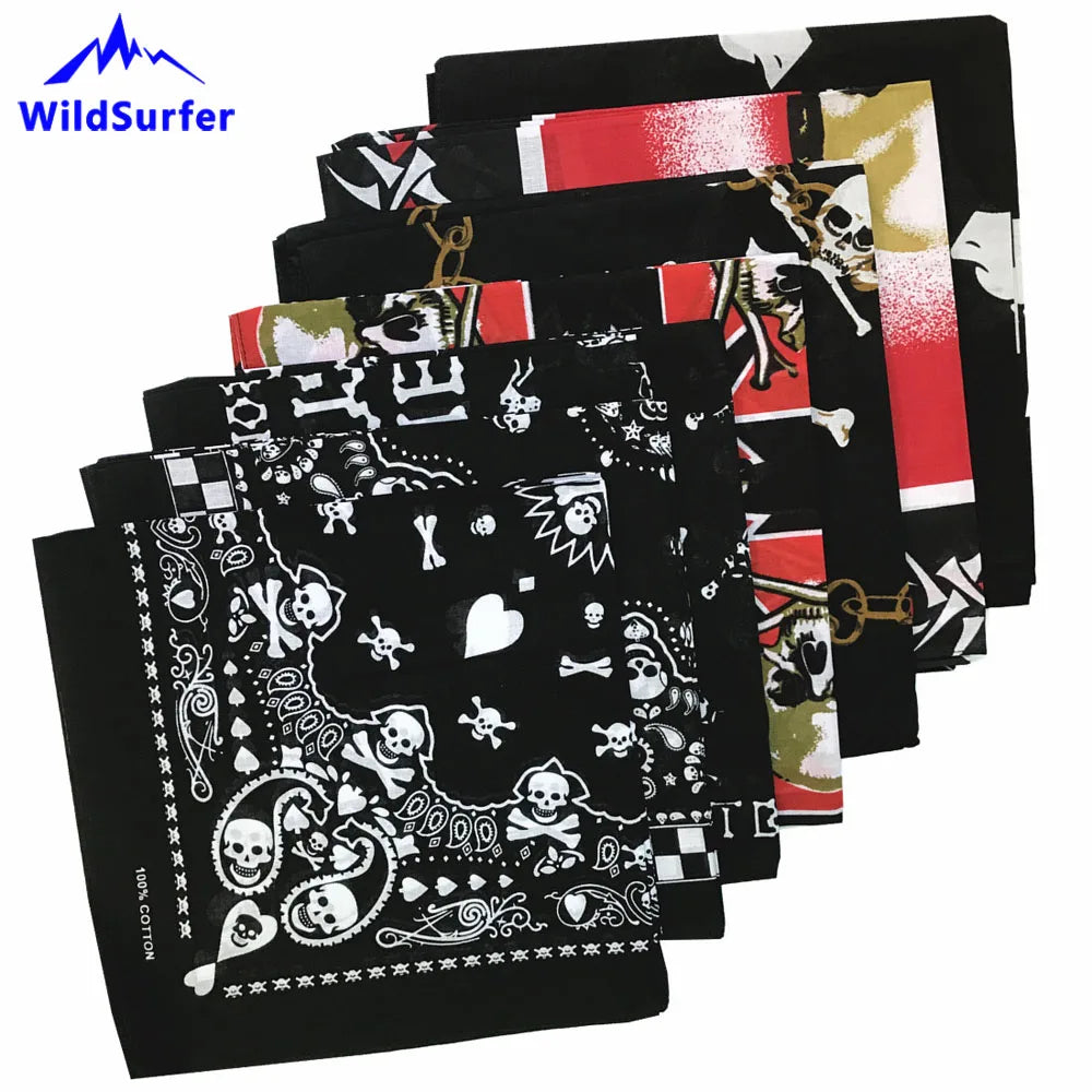 Totenkopf-Wanderschals, Outdoor-Baumwoll-Bandana, Laufhalstuch, Radfahren, Sturmhaube, Stirnband, Angelmaske, Hip-Hop-Kopfbedeckung