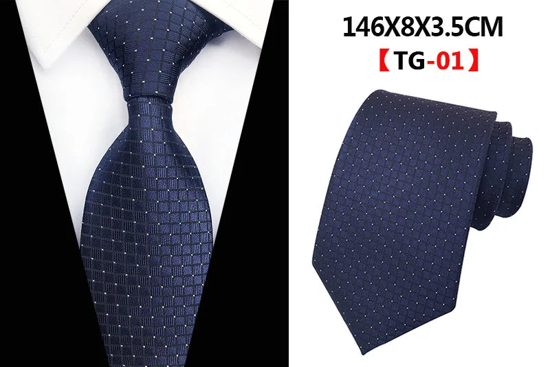 Corbatas de seda tejidas en jacquard con diseño de cachemira a cuadros para hombre, corbatas de 8 cm a rayas para trajes de negocios, bodas y fiestas.
