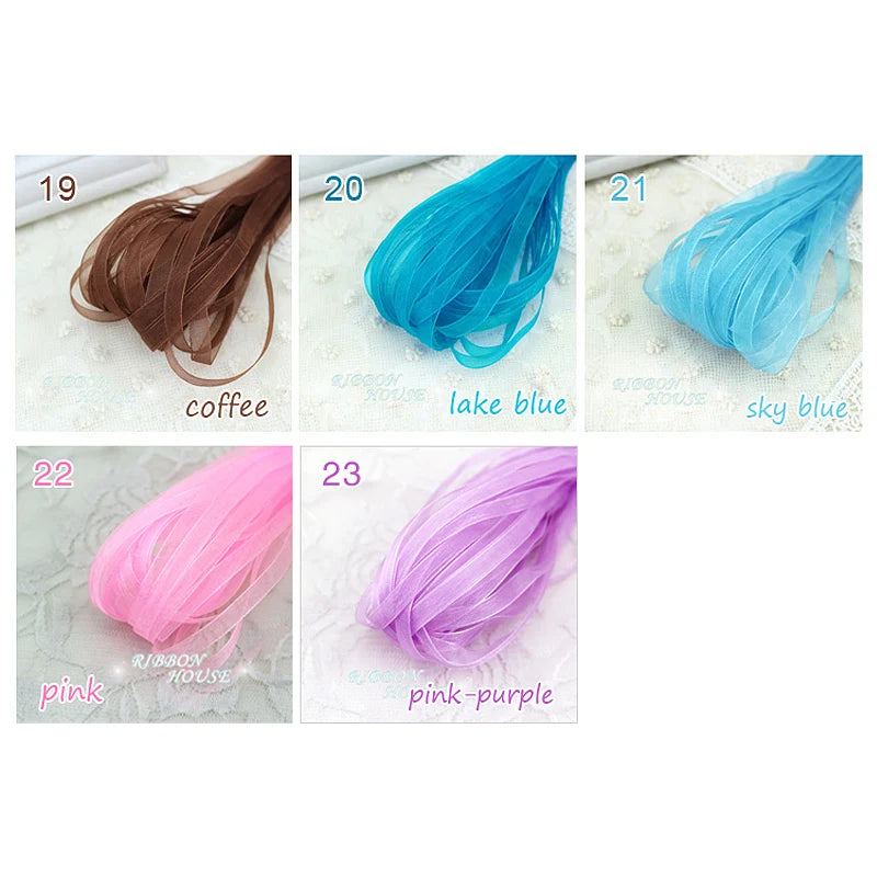 (40 meters/lot) 1/4''(6mm) Organza Ribbon wholesale gift wrapping Christmas ribbons DIY Jewelry Decorative