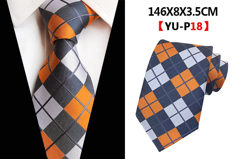 Corbatas de seda tejidas en jacquard con diseño de cachemira a cuadros para hombre, corbatas de 8 cm a rayas para trajes de negocios, bodas y fiestas.