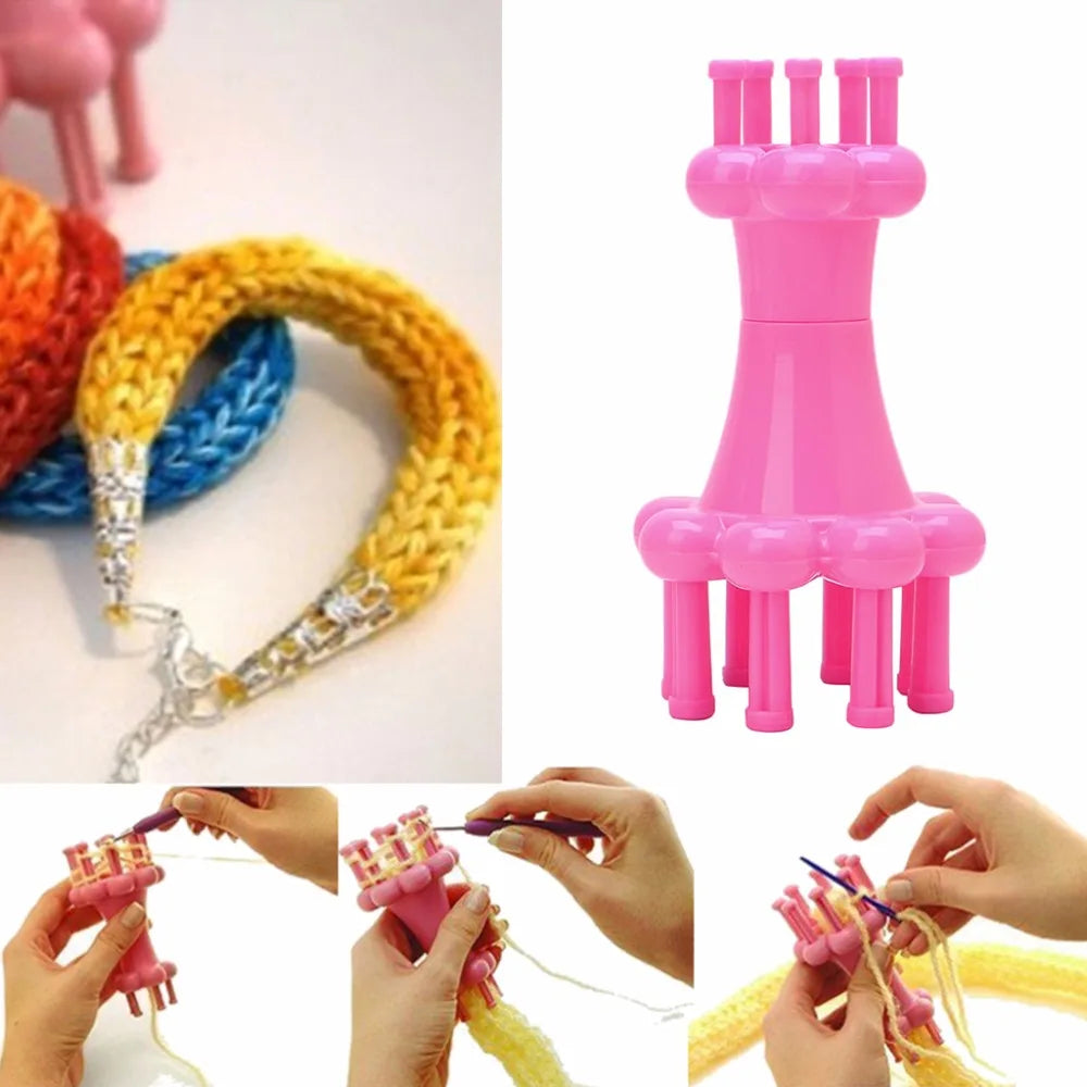 Sewing Tool Plastic Topping Knitter Knitting Spool Loom Needle Hook Scarves Straps Making Craft Machine Sewing Accessories