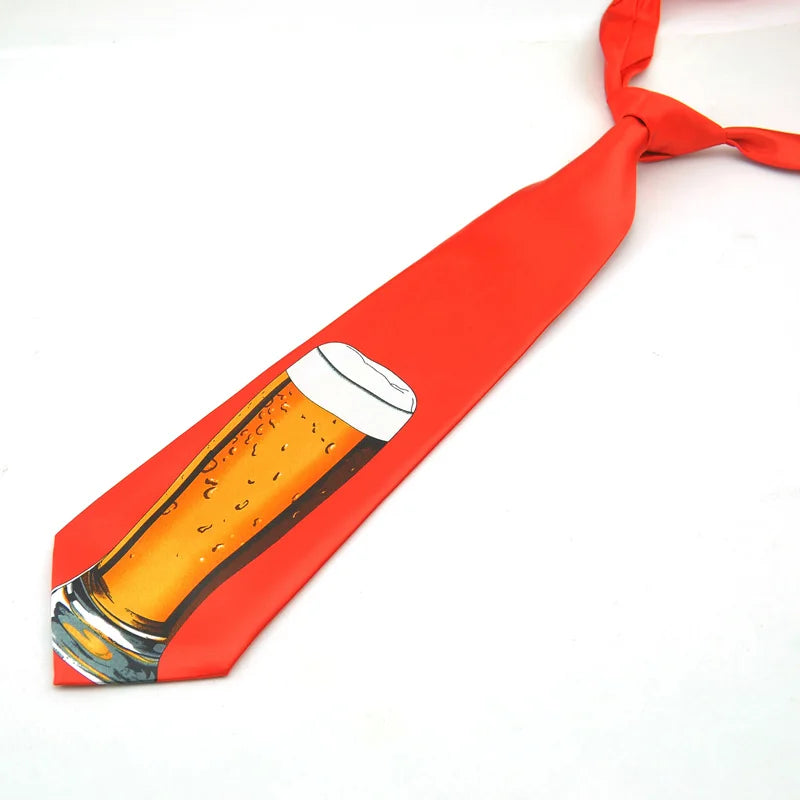 Cravate pour homme, chope de bière, cravate amusante, robe formelle, cadeau de mariage, chemise, cravate, fête, marque de mode, design, slim, 10 cm, club d'affaires