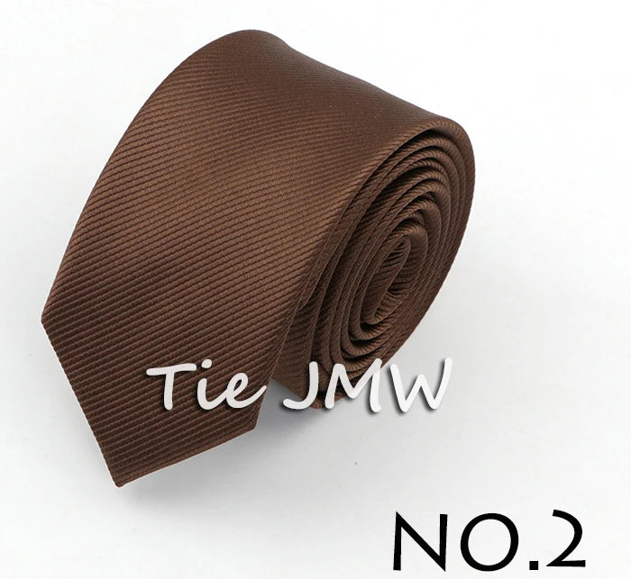 Cravate classique unie pour homme, cravate formelle à rayures, 6 cm, fine, pour mariage, slim, pour marié