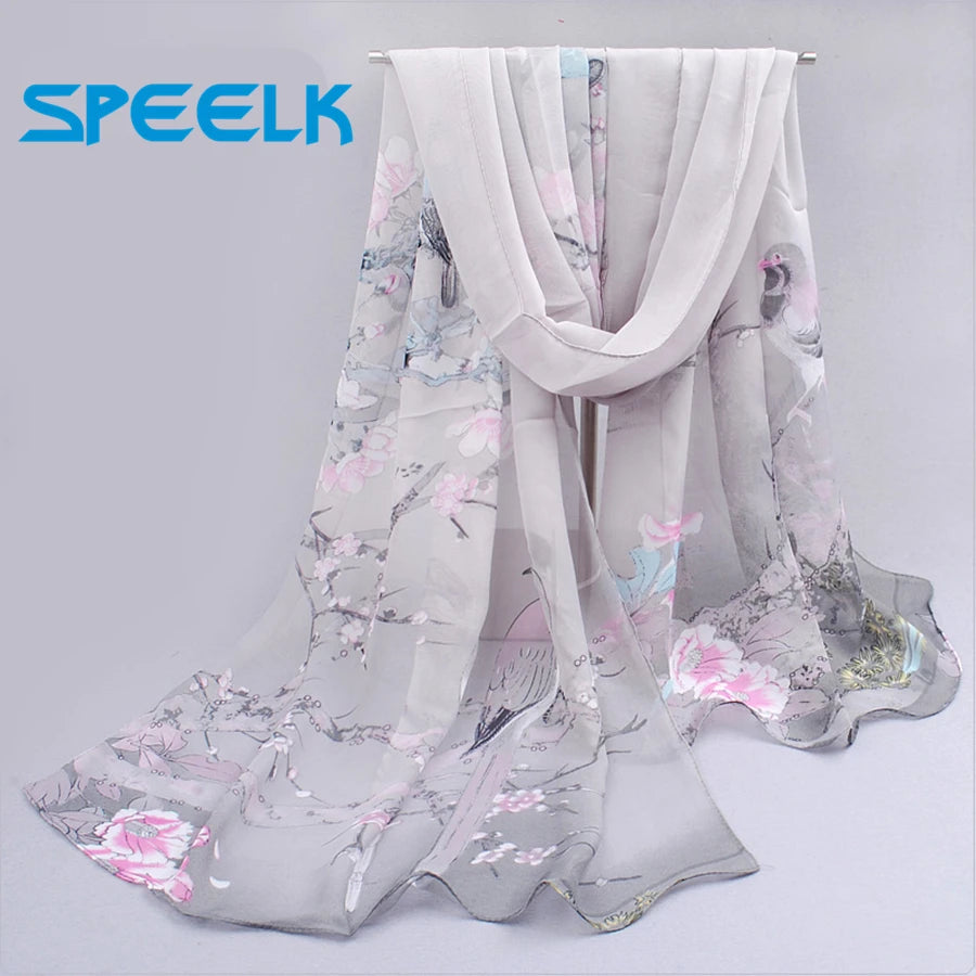 6 Colors New Chiffon Scarves Women Summer Silk Scarf Chiffon Thin Shawls And Wraps Foulard Flower Hijab Stoles Wholesale