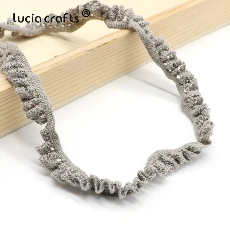 Lucia Craft 5yards 20mm Cotton Elastic Lace Trim Ribbons Bands DIY Girls' Hair Tie Headband Sewing Clothing Accessories N0608