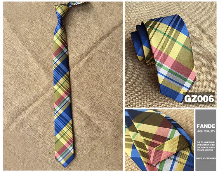 Mans 6cm Skinny Ties Striped Plaid Neckties Fashion Tie Jacquard Classics Business Mens Wedding Party Dress Woven Slim Tie