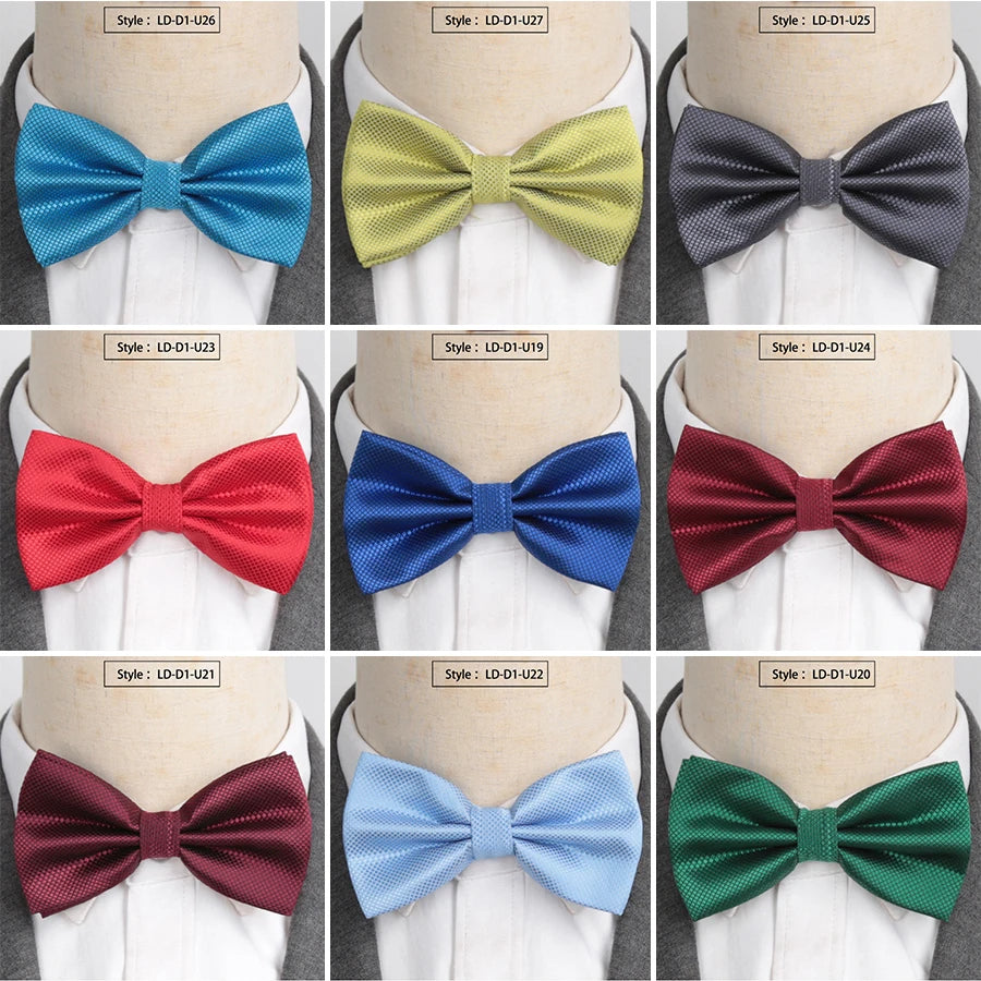 Men Bowtie Fashion Butterfly Party Wedding Bow Tie for Boys Girls Candy Solid Color Bowknot Accessories black Bowtie