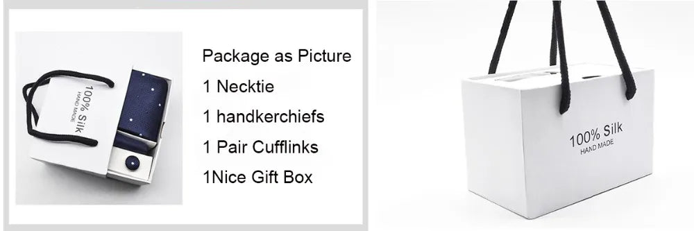 Brand 100% Silk Ties Gift box Office Men Classic Party Wedding striped 7.5cm Silk Wedding Floral Tie Necktie Handkerchief Set