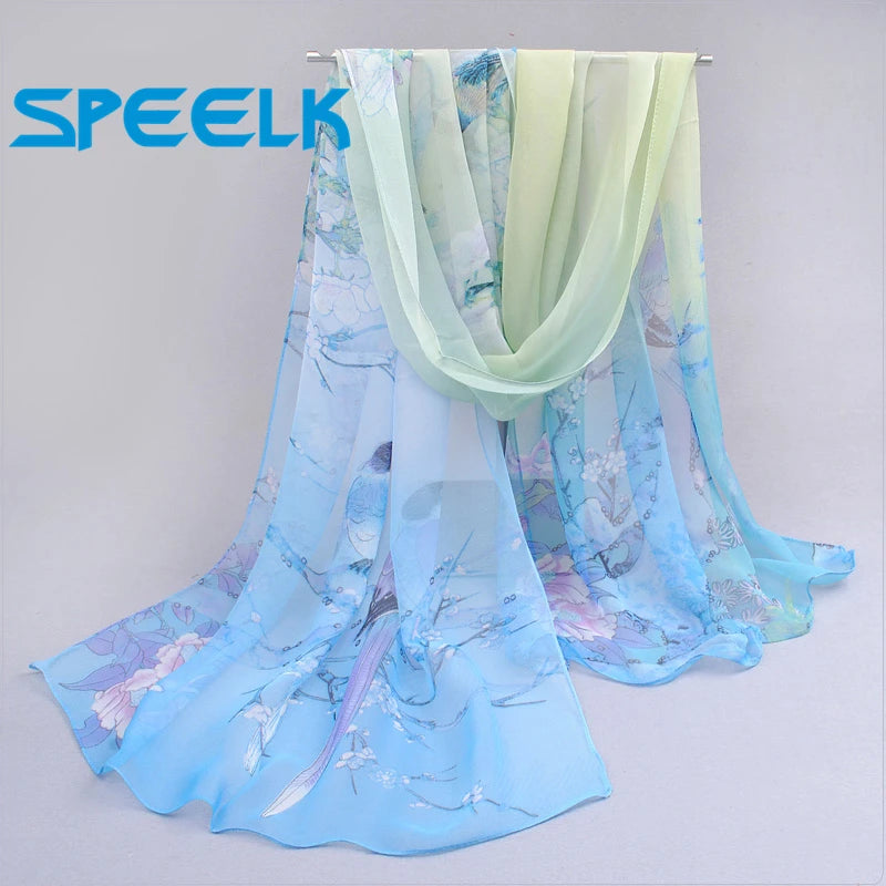 6 Colors New Chiffon Scarves Women Summer Silk Scarf Chiffon Thin Shawls And Wraps Foulard Flower Hijab Stoles Wholesale