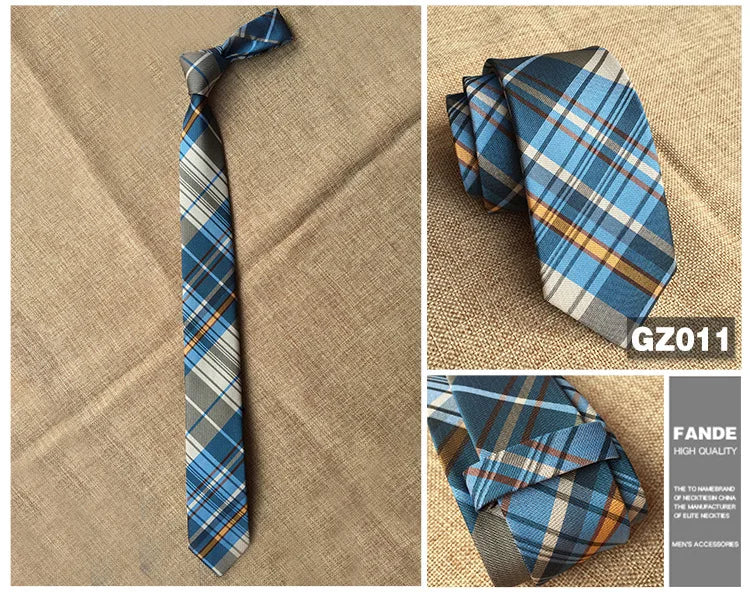 Mans 6cm Skinny Ties Striped Plaid Neckties Fashion Tie Jacquard Classics Business Mens Wedding Party Dress Woven Slim Tie