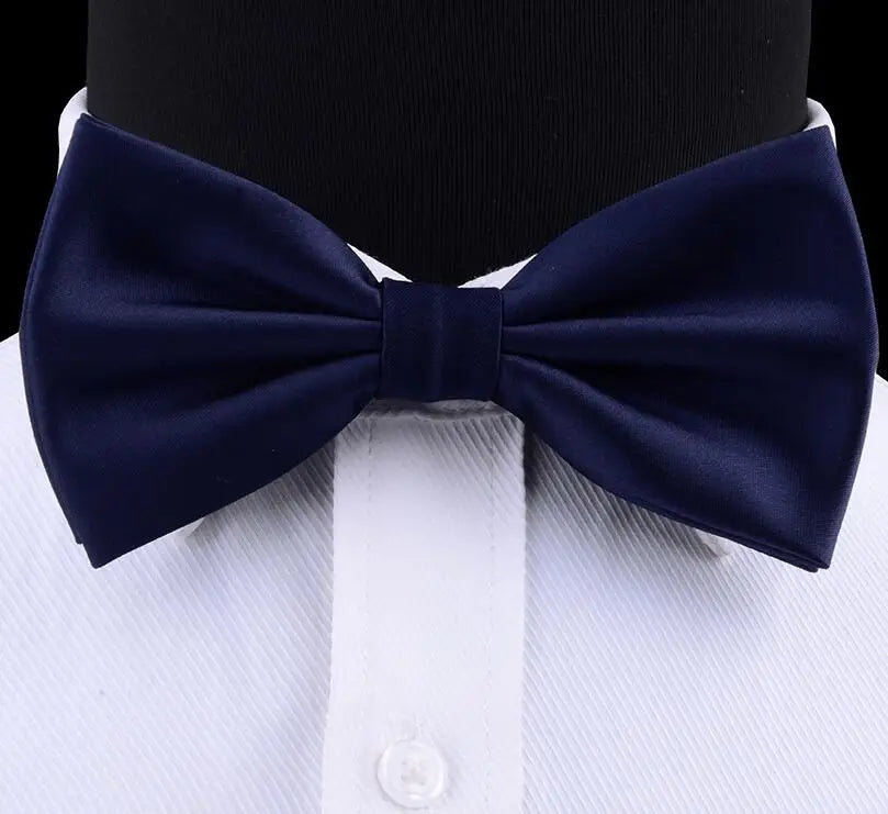 GUSLESON Nœud papillon pré-noué en soie solide pour homme Violet Noir Jaune Nœud papillon double pli Imperméable Mariage Affaires Nœud papillon