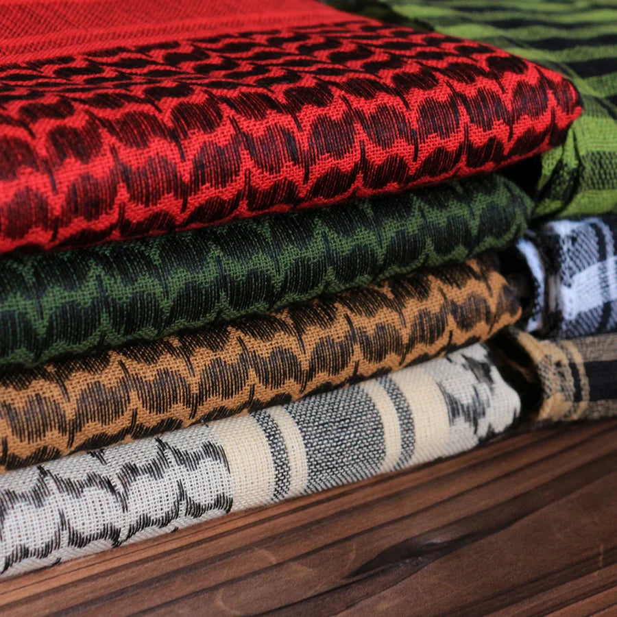 100%Cotton Thicker Arab Scarves Men Winter Military Keffiyeh Windproof Scarf Muslim Hijab Shemagh Tactical Desert Square Wargame