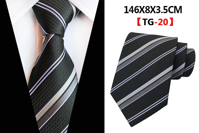 Corbatas de seda tejidas en jacquard con diseño de cachemira a cuadros para hombre, corbatas de 8 cm a rayas para trajes de negocios, bodas y fiestas.