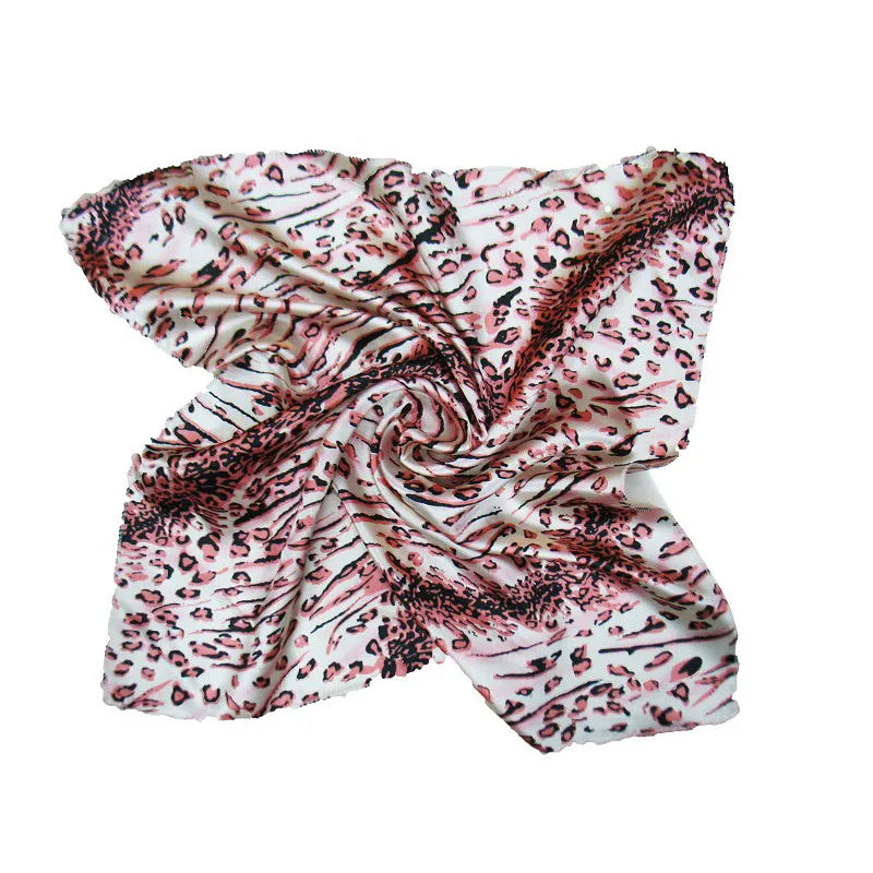 Square Scarf Hair Tie Fashion Korean Print Animal Leopard Business Small Head neck Satin Silk Scarf For Women