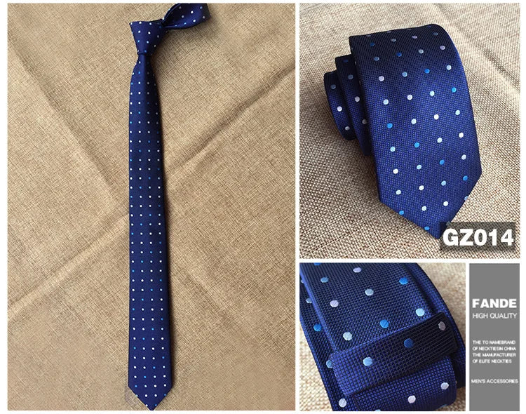 Mans 6cm Skinny Ties Striped Plaid Neckties Fashion Tie Jacquard Classics Business Mens Wedding Party Dress Woven Slim Tie