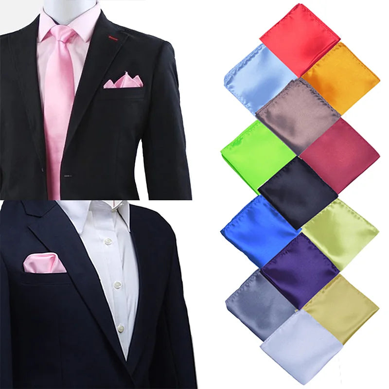 Satin Handkerchief For Men Candy Color Mens Suits Pocket Square Business Chest Towel Hanky Suit Napkin Solid Sale