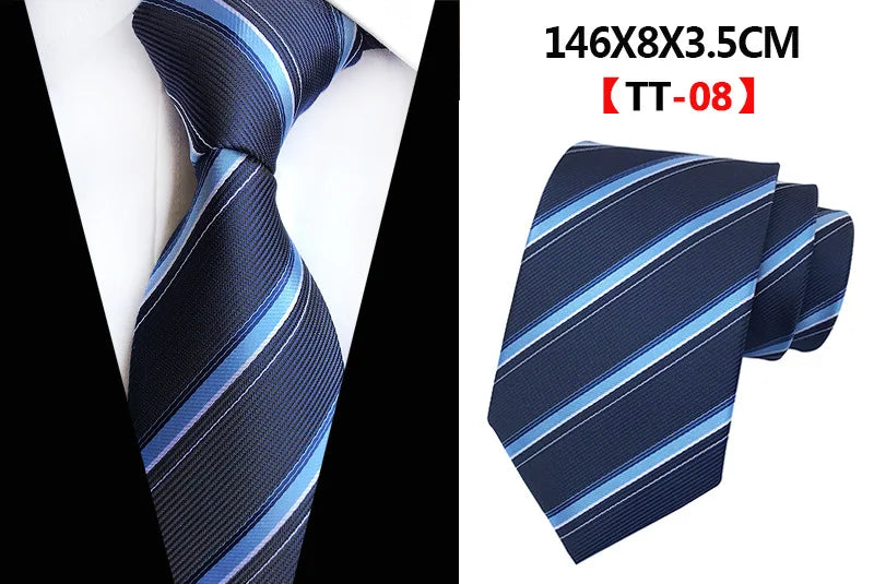 Corbatas de seda tejidas en jacquard con diseño de cachemira a cuadros para hombre, corbatas de 8 cm a rayas para trajes de negocios, bodas y fiestas.