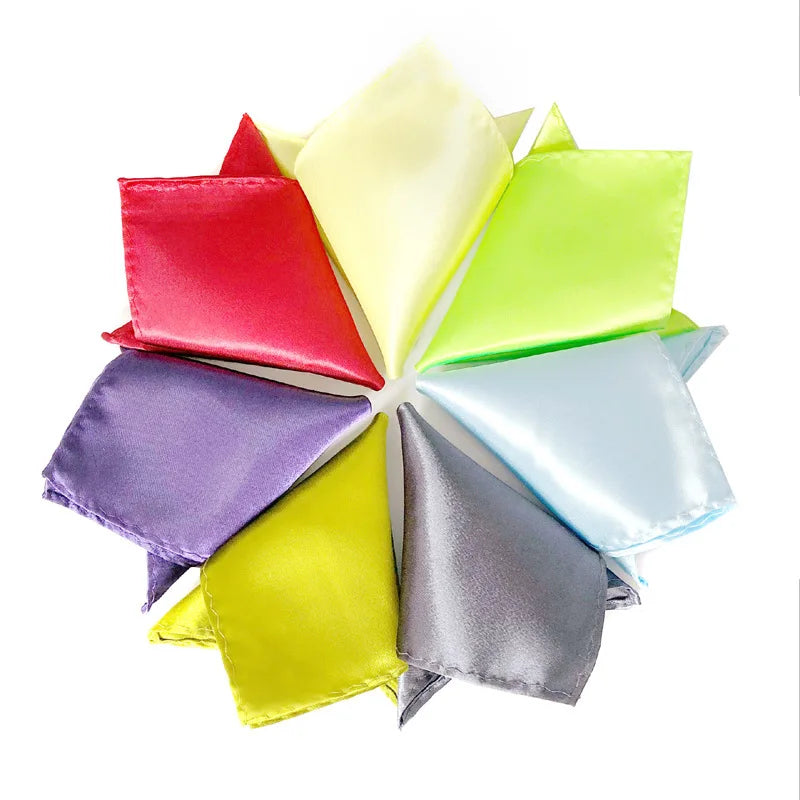 Satin Handkerchief For Men Candy Color Mens Suits Pocket Square Business Chest Towel Hanky Suit Napkin Solid Sale