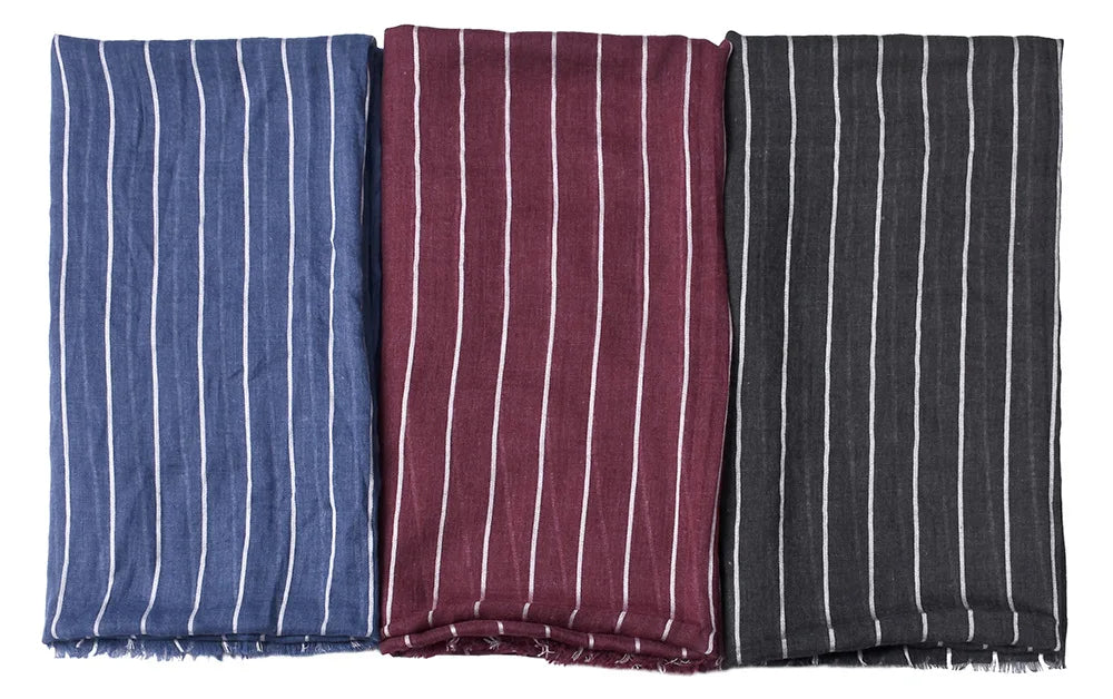 Écharpe de créateur d'hiver pour hommes, écharpe en coton rayée, châle de marque pour femmes et hommes, écharpe en tricot de cachemire, écharpe rayée avec pompons