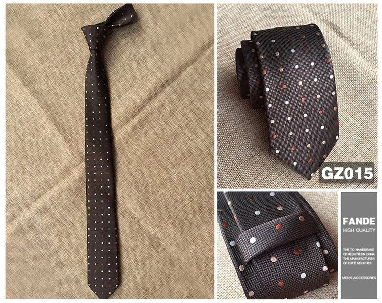Mans 6cm Skinny Ties Striped Plaid Neckties Fashion Tie Jacquard Classics Business Mens Wedding Party Dress Woven Slim Tie