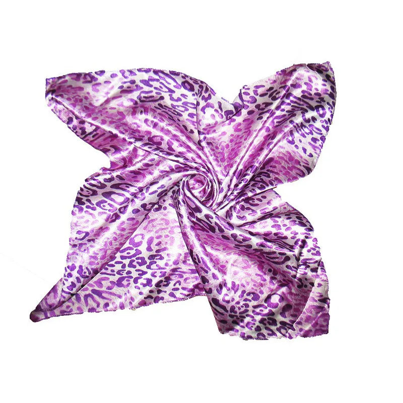 Square Scarf Hair Tie Fashion Korean Print Animal Leopard Business Small Head neck Satin Silk Scarf For Women