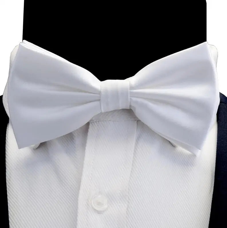 GUSLESON Nœud papillon pré-noué en soie solide pour homme Violet Noir Jaune Nœud papillon double pli Imperméable Mariage Affaires Nœud papillon