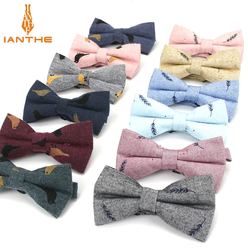 Cravate décontractée en coton pour homme, 6 cm, motif feuilles, imprimé oiseaux, style classique, idéal pour un mariage ou une soirée