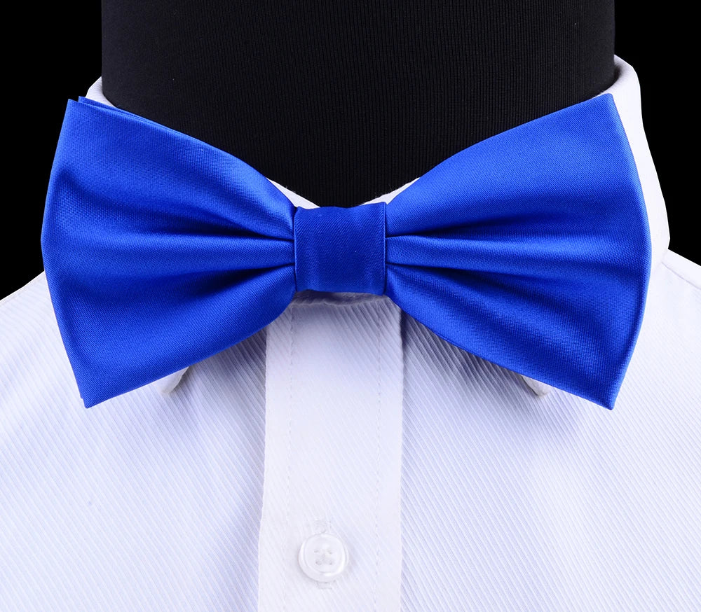GUSLESON Nœud papillon pré-noué en soie solide pour homme Violet Noir Jaune Nœud papillon double pli Imperméable Mariage Affaires Nœud papillon