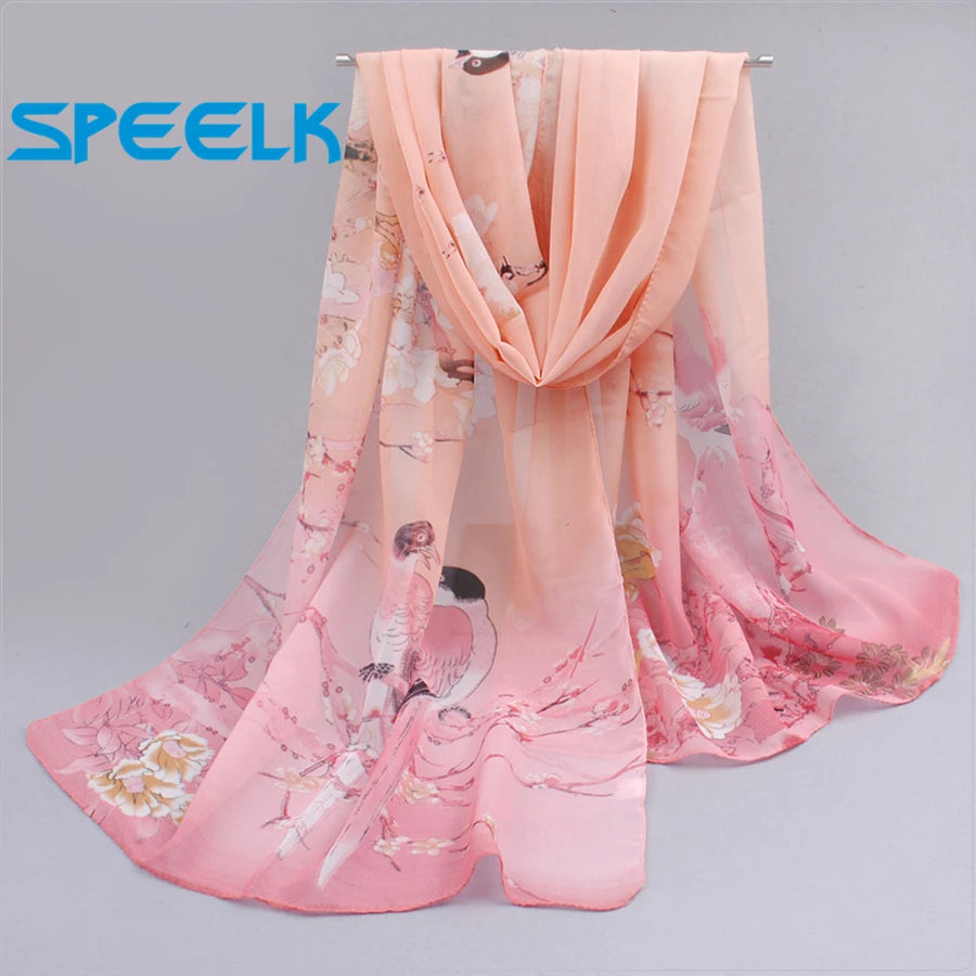 6 Colors New Chiffon Scarves Women Summer Silk Scarf Chiffon Thin Shawls And Wraps Foulard Flower Hijab Stoles Wholesale