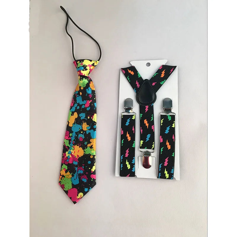 Fashion 3PCS School Boys girls Children Kids brace elastic Suspenders for shirt suspensorio Tie Bowties butterfly Set TR0001