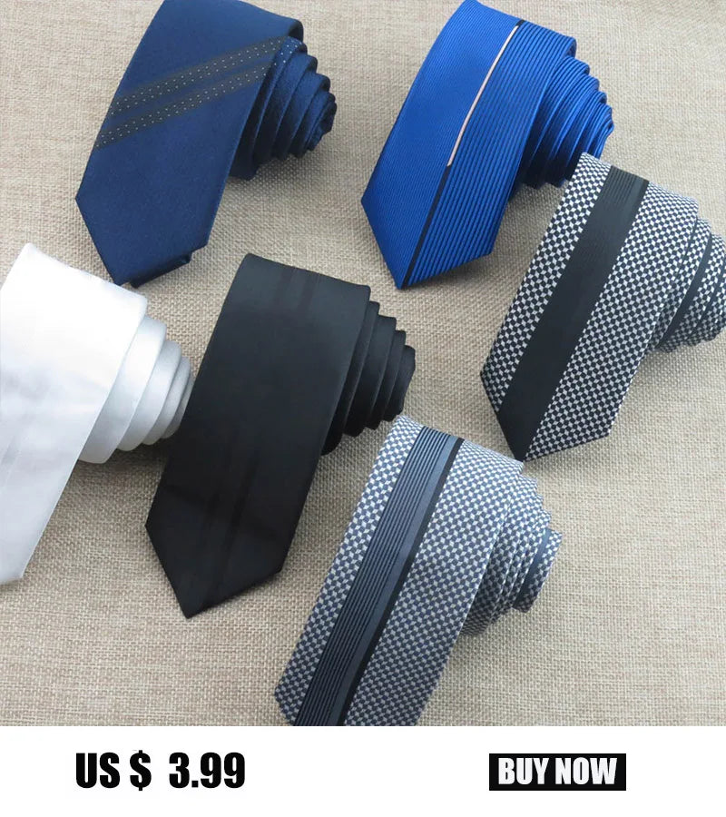 Mans 6cm Skinny Ties Striped Plaid Neckties Fashion Tie Jacquard Classics Business Mens Wedding Party Dress Woven Slim Tie