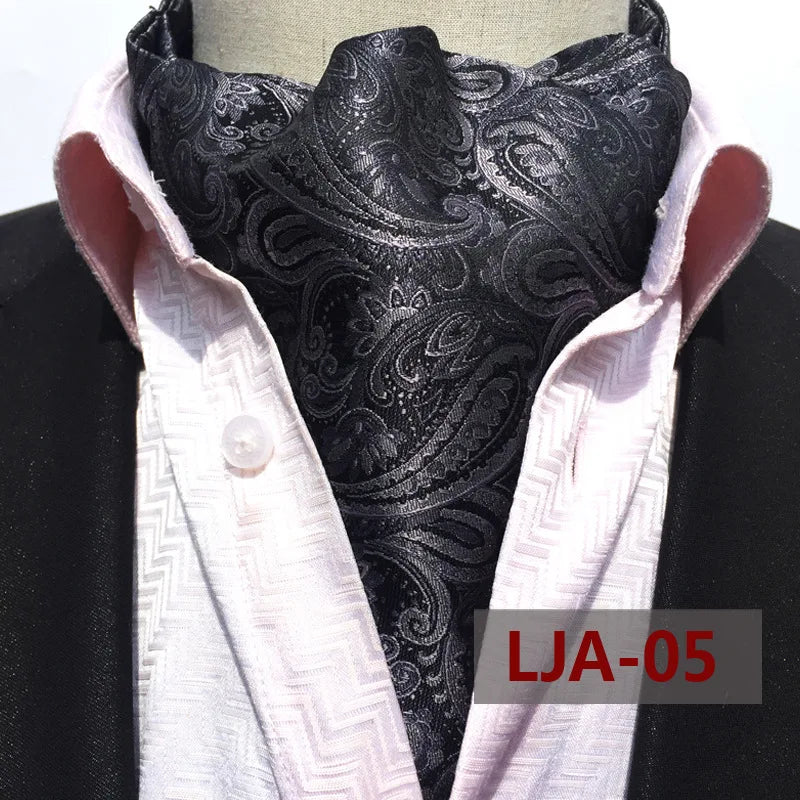DANKEYISI Hochwertiger, modischer Luxus-Seidendruck-Herrenschal mit gepunkteten Schals, Anzugschal aus England, Jacquard, für Herren