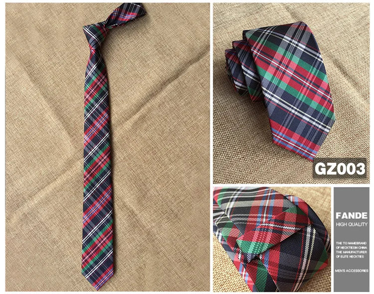 Mans 6cm Skinny Ties Striped Plaid Neckties Fashion Tie Jacquard Classics Business Mens Wedding Party Dress Woven Slim Tie