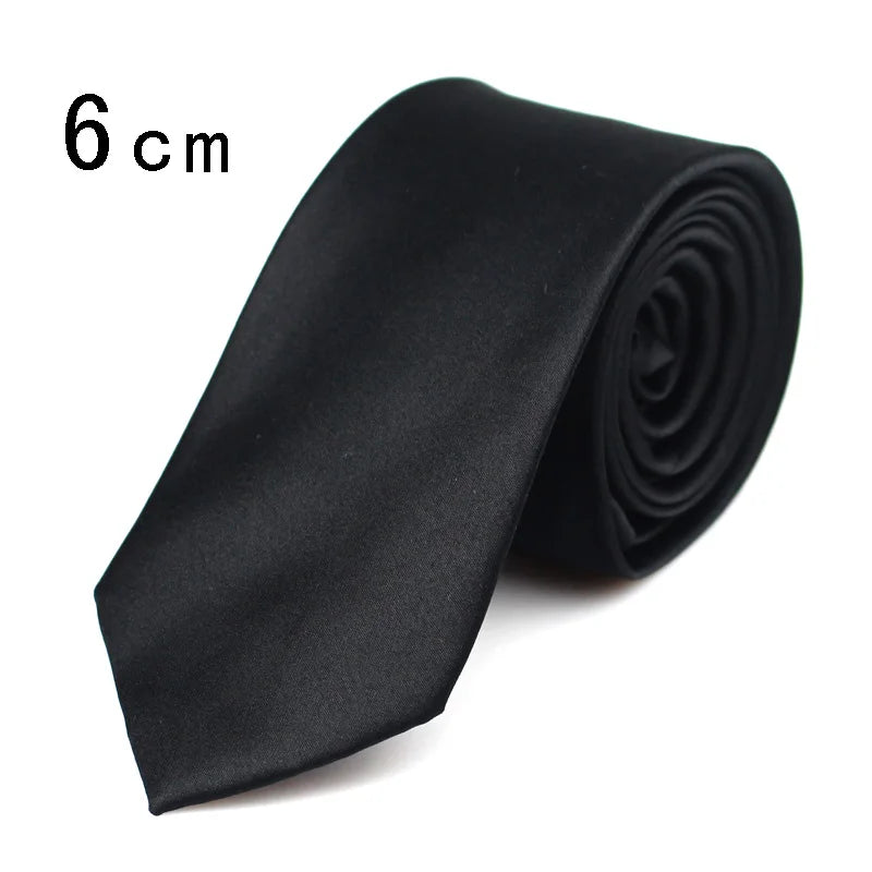 Cravates noires pour hommes et femmes, costumes décontractés, cravates unies, cravates fines pour hommes, pour affaires, mariage, cravates fines pour hommes