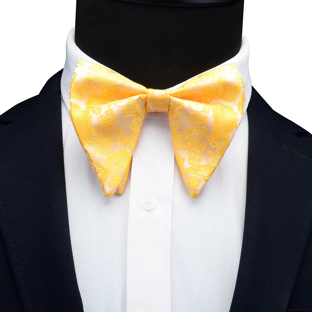 GUSLESON Ensemble de boutons de manchette et pochette pour homme, motif cachemire, bleu, rouge et jaune, avec boîte cadeau, cravate de mariage en soie pour homme