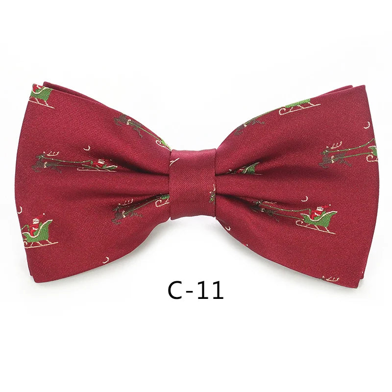 JEMYGINS Christmas Bow Ties for Mens Shirt Snowflake Christmas Tree Pattern Men Silk Bow Tie Christmas Party Gift
