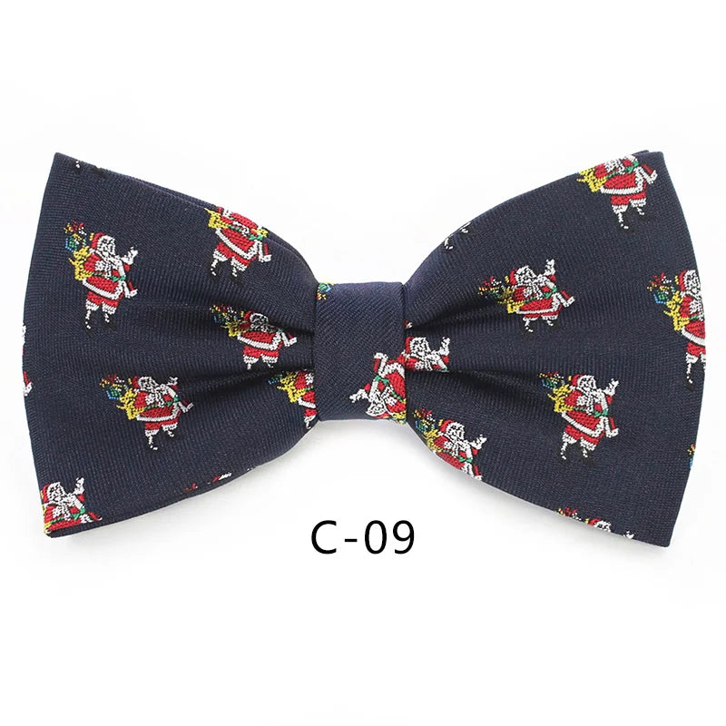 JEMYGINS Christmas Bow Ties for Mens Shirt Snowflake Christmas Tree Pattern Men Silk Bow Tie Christmas Party Gift