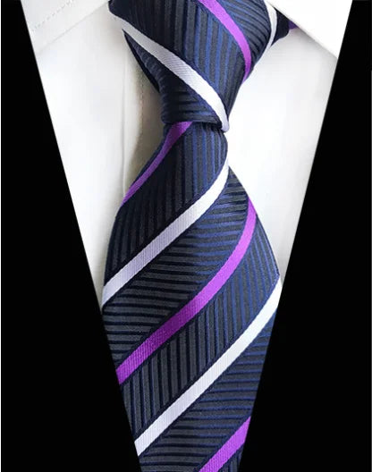 Corbatas de seda tejidas en jacquard con diseño de cachemira a cuadros para hombre, corbatas de 8 cm a rayas para trajes de negocios, bodas y fiestas.