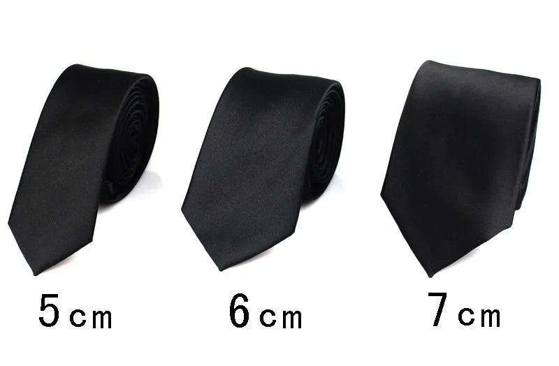 Cravates noires pour hommes et femmes, costumes décontractés, cravates unies, cravates fines pour hommes, pour affaires, mariage, cravates fines pour hommes