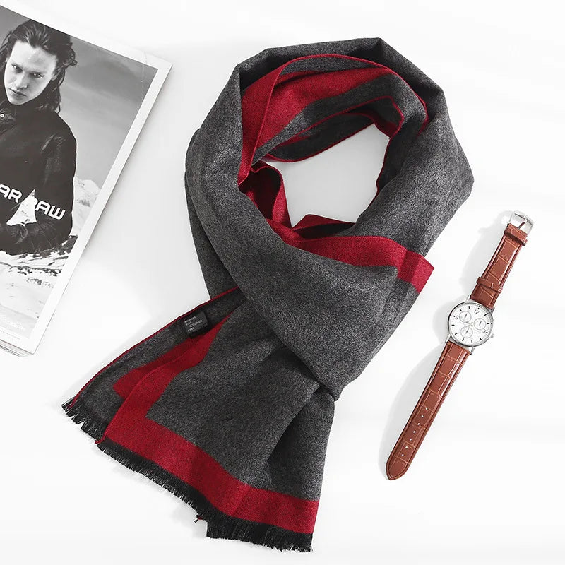 2023 mode 180*35cm Schals Mann Herbst Winter Dicke Warme Kaschmir Business Lange Wraps Junge Klassische Schal Freies verschiffen schalldämpfer