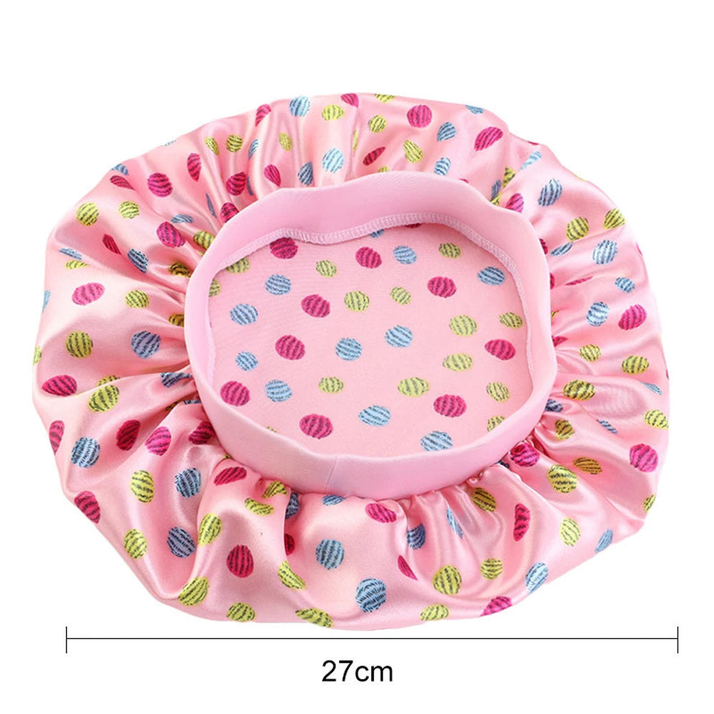 Bonnet de nuit pour enfants et filles, imprimé floral, bonnet de nuit en satin, turban, bonnet de nuit pour enfants, bonnet de soins capillaires, bonnet de nuit