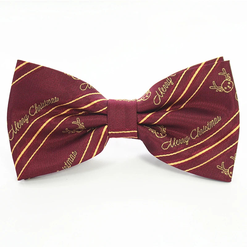 JEMYGINS Christmas Bow Ties for Mens Shirt Snowflake Christmas Tree Pattern Men Silk Bow Tie Christmas Party Gift