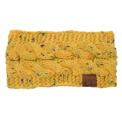 2024 Fashion Bohemia Winter Warm Knitted Headband Hair Accessories Women's CC Wool Wide Hairband Stretch Solid Hairband Headwear